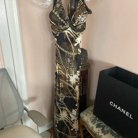 Chanel Black and Gold Maxi Dress Chanel Black and Gold Maxi Dress